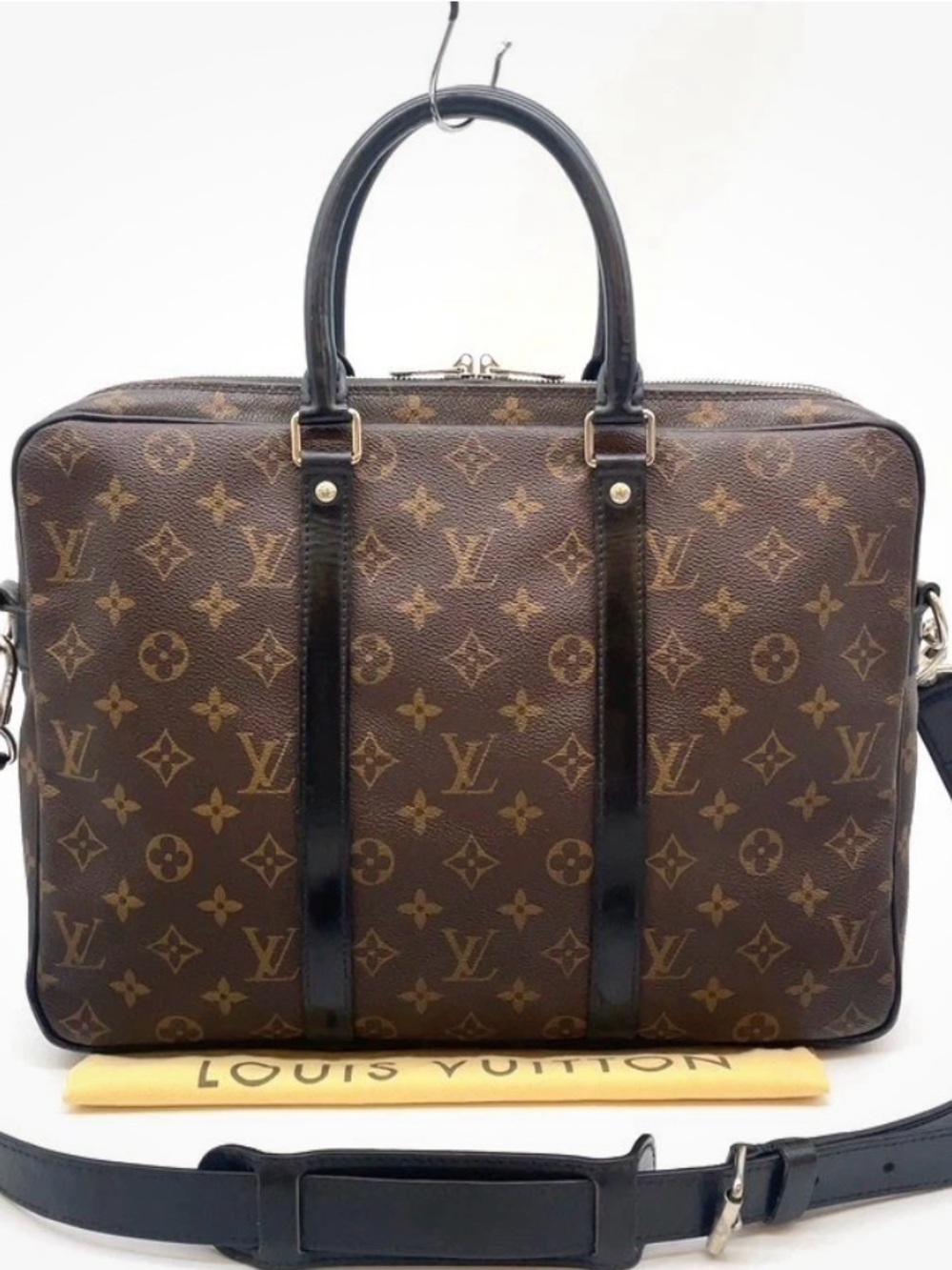 Louis Vuitton Monogram Canvas Laptop Bag with Black Trim